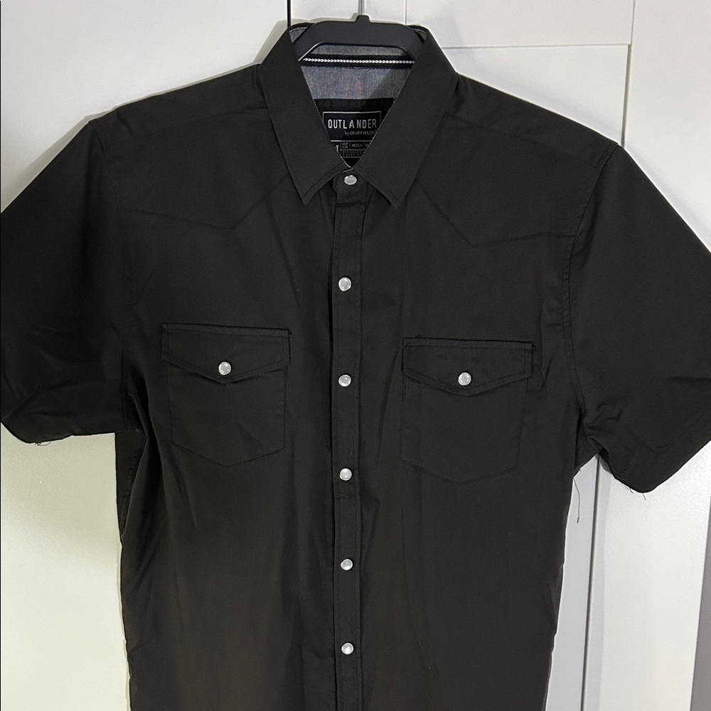 Outlander Black Casual Button Down Shirt for Men